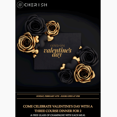 Valentine's Day Restaurant Event Black Gold